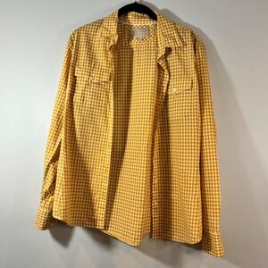 Banana Republic Womens Button Down Shirt Gingham Check Long Sleeve Yellow-S